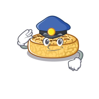 A manly crumpets Cartoon concept working as a Police officer