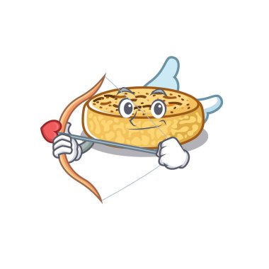 Sweet crumpets Cupid cartoon design with arrow and wings