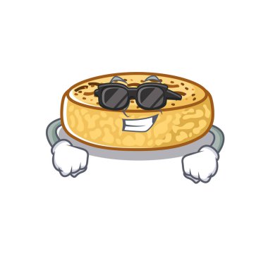 Super cool crumpets character wearing black glasses