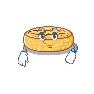 cartoon character design of crumpets on a waiting gesture