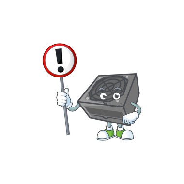 Güç kaynağı biriminin çizgi film karakteri tasarımı siyah renk geniş bir alana yayıldı