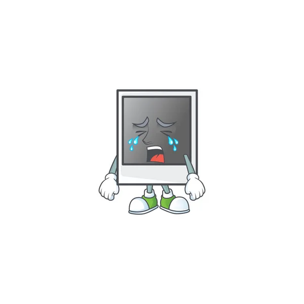 一个哭泣的空偏振镜相框吉祥物的设计风格 — 图库矢量图片