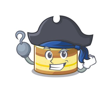 Cute lemon cake mascot design with a hat