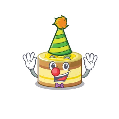 Komik palyaço limonlu pasta çizgi film karakteri maskot tasarımı