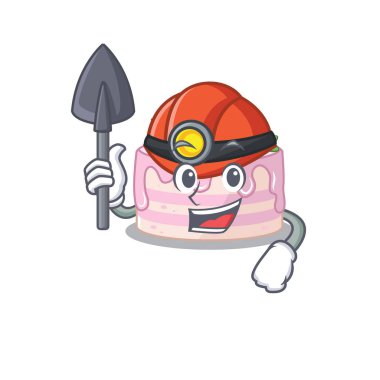 Havalı akıllı Miner çilekli pasta çizgi film karakteri tasarımı