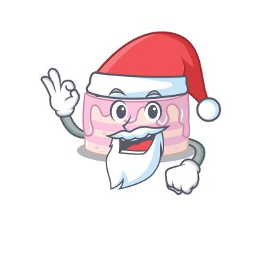 Noel Baba çizgi film karakteri tarzında çilekli pasta.