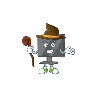 Sahnede cadı rolü yapan sevimli bir bilgisayar ekranı