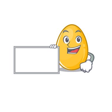 cartoon character of golden egg design concept bring a board