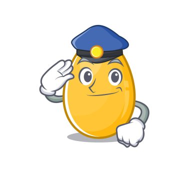A manly golden egg Cartoon concept working as a Police officer