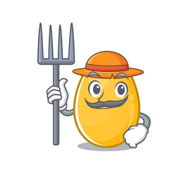 Happy Farmer golden egg cartoon picture with hat and tools