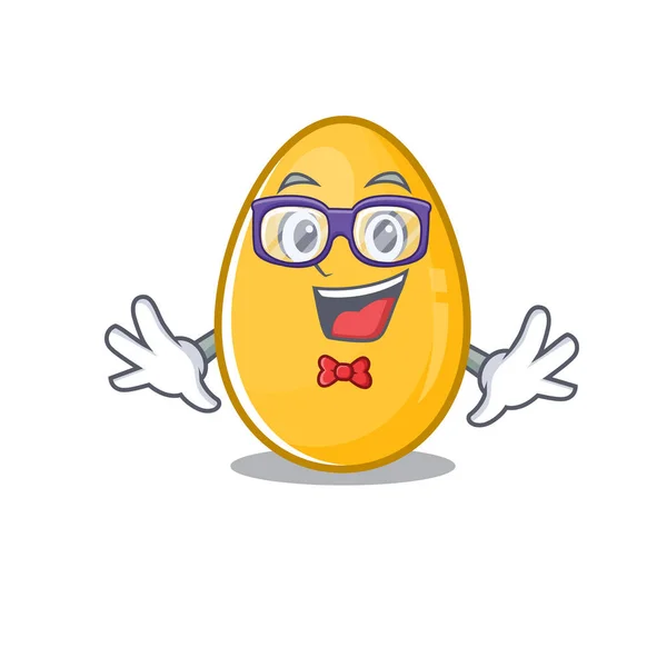 A cartoon concept of Geek golden egg design — Stock Vector