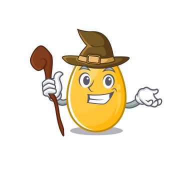 Bir cadı olarak gerçekleştirilen altın yumurta maskotu konsepti