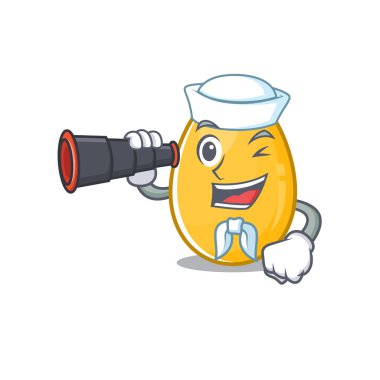 Dürbünlü bir denizci olarak çalışan altın yumurtanın resmi.