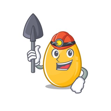 Havalı akıllı Miner altın yumurta çizgi film karakteri tasarımı