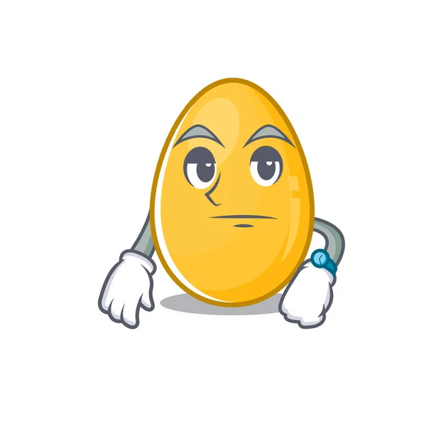 Rajzfilm karakter design arany tojás egy várakozó gesztus — Stock Vector