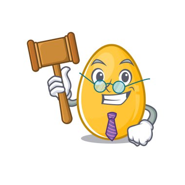 Maskot karakteri tarzında akıllı yargıç altın yumurtası