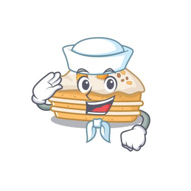 Havuçlu kek çizgi film konsepti Denizci şapkalı