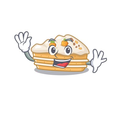 Dost canlısı havuçlu kek maskotu tasarımı