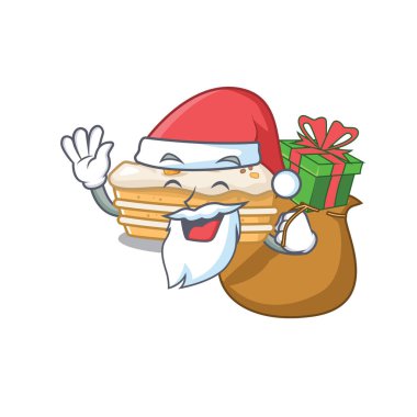 Noel Baba havuçlu kek Çizgi film karakteri tasarımı hediye dolu