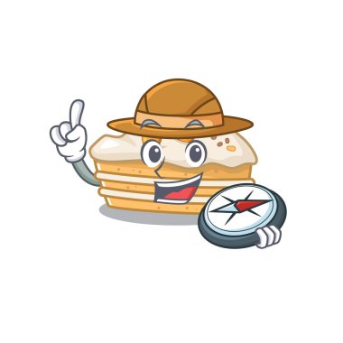 Havuçlu kek deneyimli Explorer bir pusula kullanarak