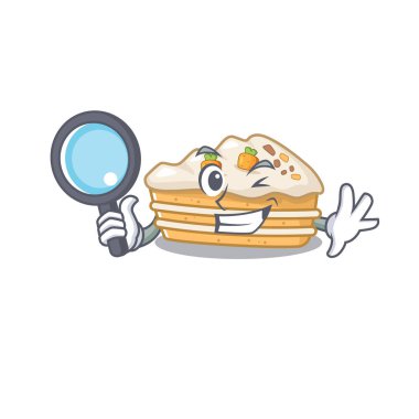 Zarif ve akıllı havuçlu kek dedektif çizgi film tasarımı konsepti