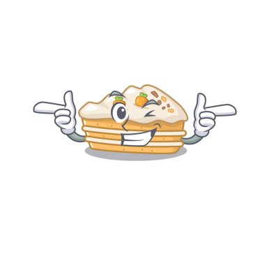 Göz kırpan havuçlu kekin şirin maskot çizgi filmi tasarımı