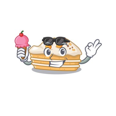 Mutlu yüz havuçlu kek tasarımı Dondurmalı karikatür