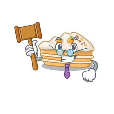 Maskot karakterli akıllı yargıç havucu keki.