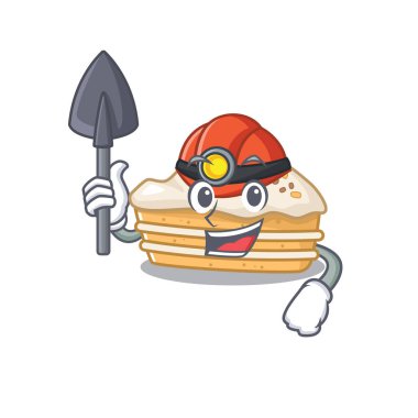 Havalı akıllı Miner havuç kek çizgi film karakteri tasarımı