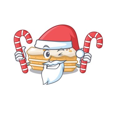 Havuçlu kek. Çizgi film karakteri. Noel Baba kostümü giyiyor.