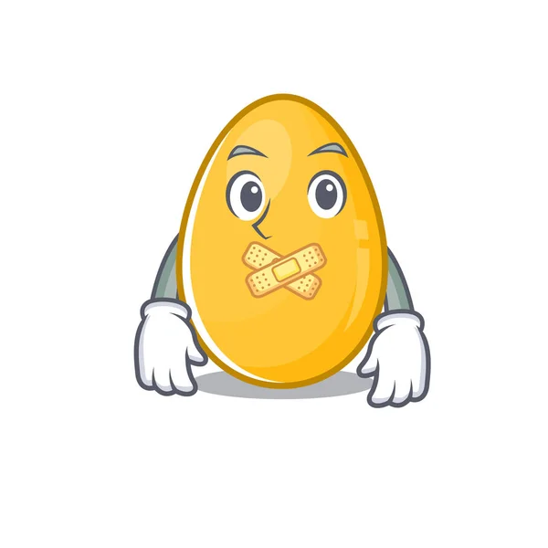 Мультфильм дизайн золотое яйцо делает молчаливый жест — стоковый вектор