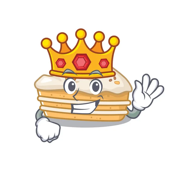 Projekt maskotki kreskówki ciasto marchewkowe wykonywane jako Król na scenie — Wektor stockowy