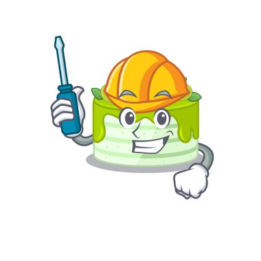 Çizgi film karakteri tarzı kivi keki otomotiv işi görüyor.