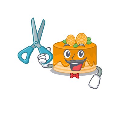Sporty Barber 'ın çizgi film karakteri turuncu pasta tasarımı tarzı
