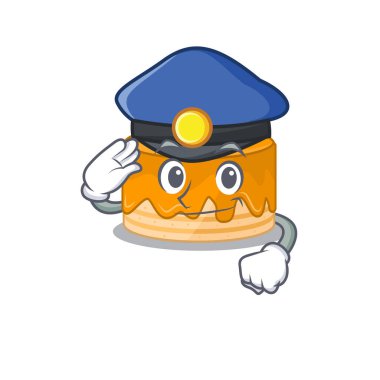 Polis memuru olarak çalışan erkeksi bir turuncu pasta konsepti.