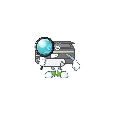 A famous of one eye printer Detective cartoon character design