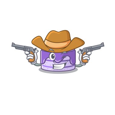 Blueberry cake Cowboy cartoon concept having guns
