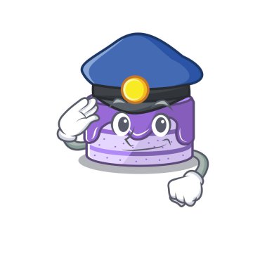 A manly blueberry cake Cartoon concept working as a Police officer