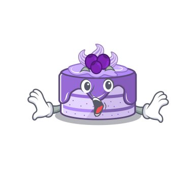 Şaşırtıcı bir jest ile yabanmersinli kek maskotu tasarımı konsepti