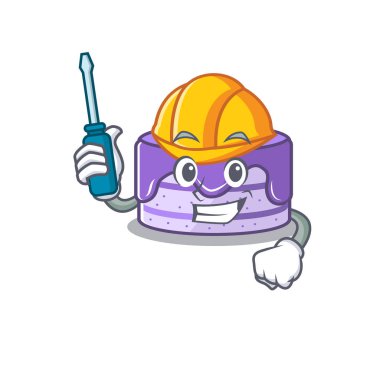 Çizgi film karakteri tarzı yabanmersinli kek otomotiv işi görüyor.