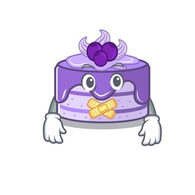 karikatür karakteri tasarımı yaban mersini pastası sessiz bir jest yapıyor