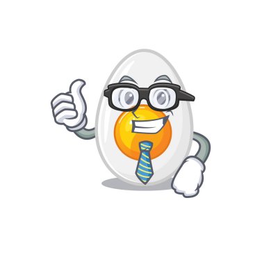 Havalı ve zeki iş adamı gözlüklü haşlanmış yumurta.