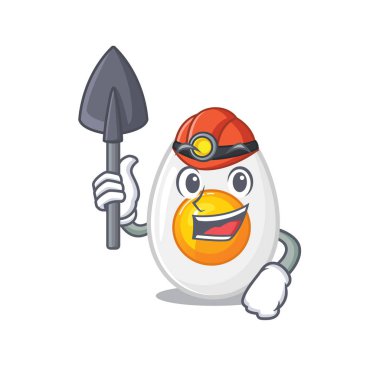 Havalı, zeki Miner haşlanmış yumurta çizgi film karakteri tasarımı