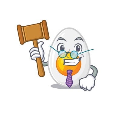 Akıllı yargıç yumurtaları maskot karakter tarzında kaynattı.