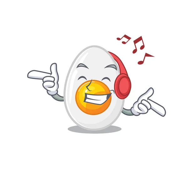 Dinlemek yumurta karikatür karakteri kavramını kaynattı — Stok Vektör