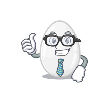 cool and smart Businessman white egg wearing glasses