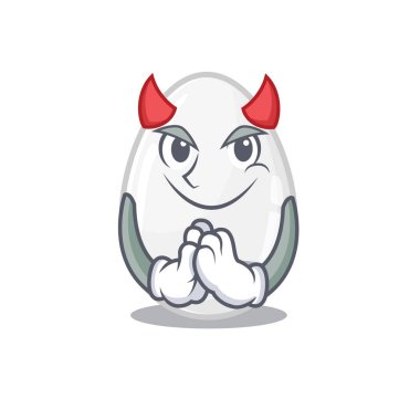 Devil white egg Cartoon in character design