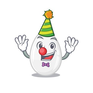 Funny Clown white egg cartoon character mascot design