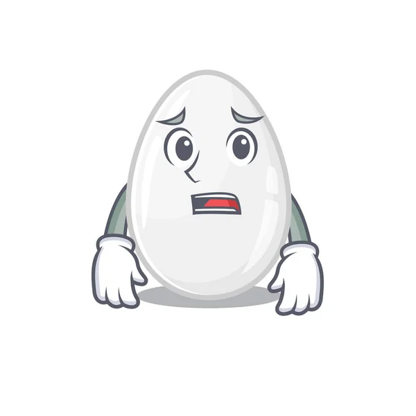 A picture of white egg having an afraid face — Stock vektor