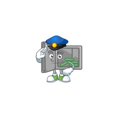 A character design of security box open working as a Police officer